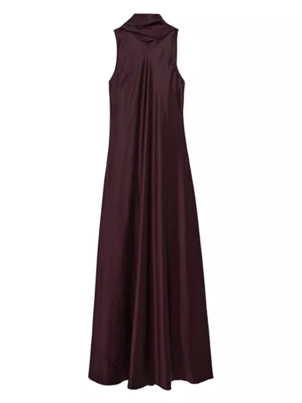 REISS Fae Satin Cape Maxi Dress Elegant Wine Satin Cape Gown size 6. - Picture 6 of 12